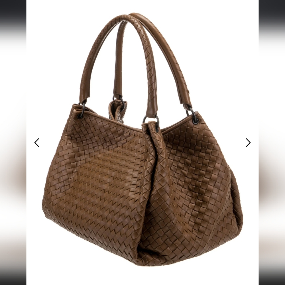 BOTTEGA VENETA Intrecciato Parachute Tote Bag Brown